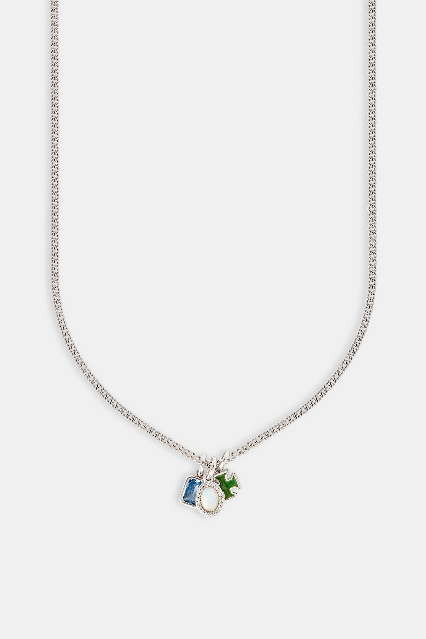 Green Motif & Opal Layered Necklace - 15mm